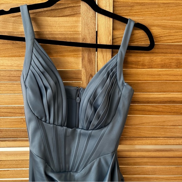 House of CB Faye Satin Corset Dress in Blue size XS - Picture 7 of 9